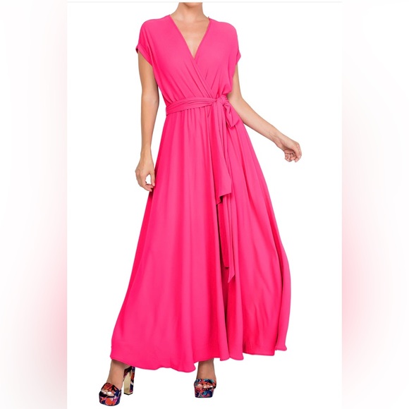 Meghan LA Dresses & Skirts - Meghan Fabulous BNWT Jasmine Maxi Dress Neon Pink XL!